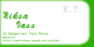 miksa vass business card